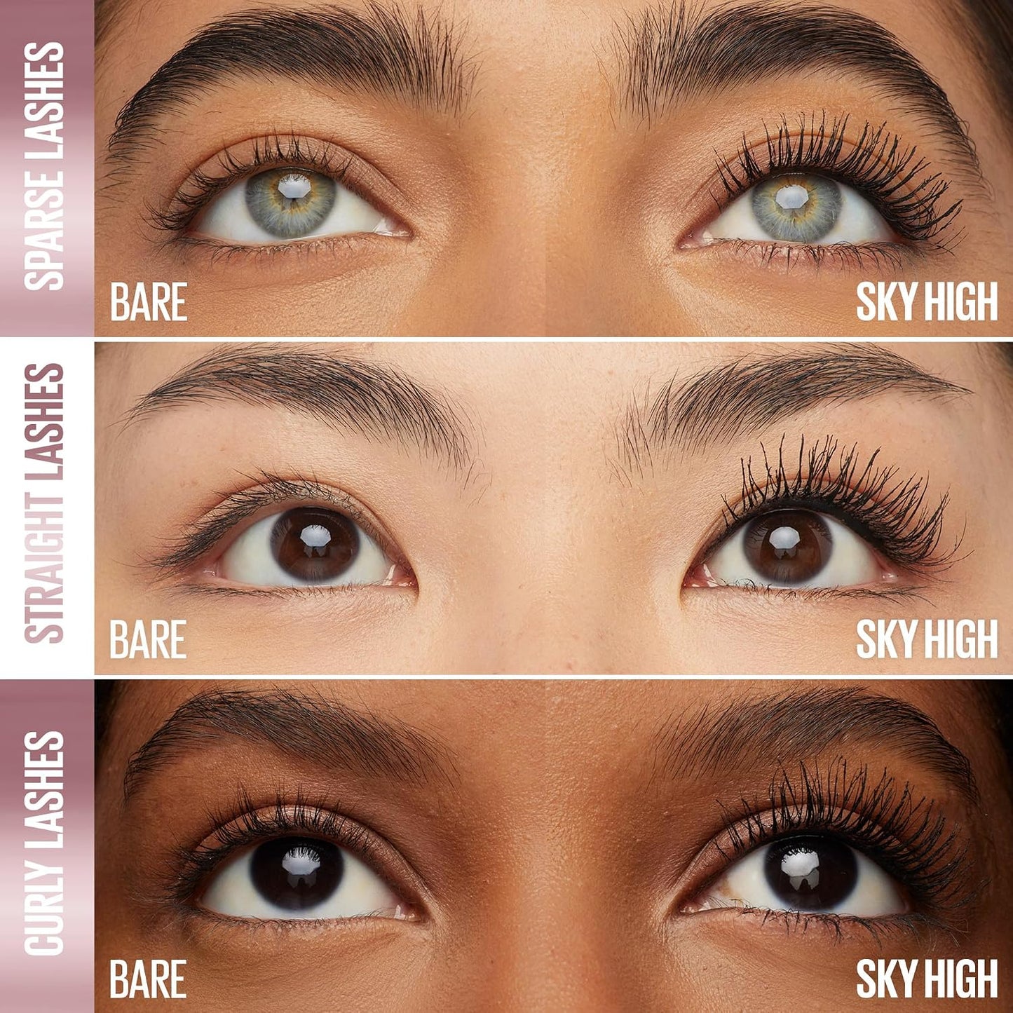 Maybelline New York Lash Sensational Sky High Washable Eyelash Mascara Makeup, Volumizing, Lengthening, Defining, Curling, Multiplying, Buildable Formula, Very Black, 7.2 ml