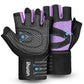 ihuan Ventilated Weight Lifting Gym Workout Gloves with Wrist Wrap Support for Men & Women, Full Palm Protection, for Weightlifting, Training, Fitness, Hanging, Pull ups
