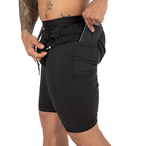 Kewlioo Men's Sauna Shorts - Heat Trapping 2-in-1 Double Layer - Sauna Suit  Bottom - Compression Training Gym Athletic Shorts, Black, 28 Regular :  : Sports & Outdoors