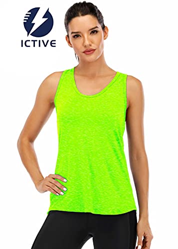 Attraco ATTRACO Women's Workout Top with Bra Built in Racerback Yoga Sport Fitness  Tank Tops Green S