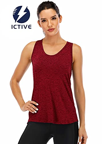 ICTIVE Workout Tops For Women Loose Fit Racerback Tank Tops For Women Mesh  Backless Muscle Tank Running Tank Tops Workout Tank Tops For Women Yoga