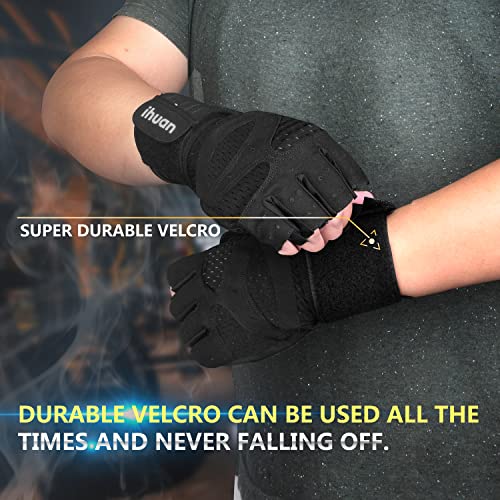 Ventilated Weight Lifting Workout Gloves With Wrist Wraps